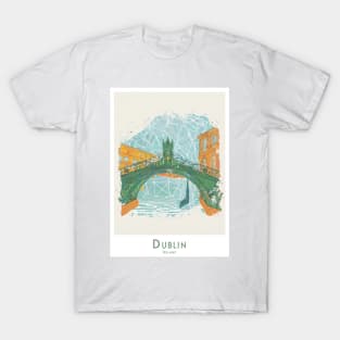 Dublin Half Penny Bridge Illustration T-Shirt